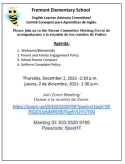 SSC/ELAC Meeting on 12/2/2021
